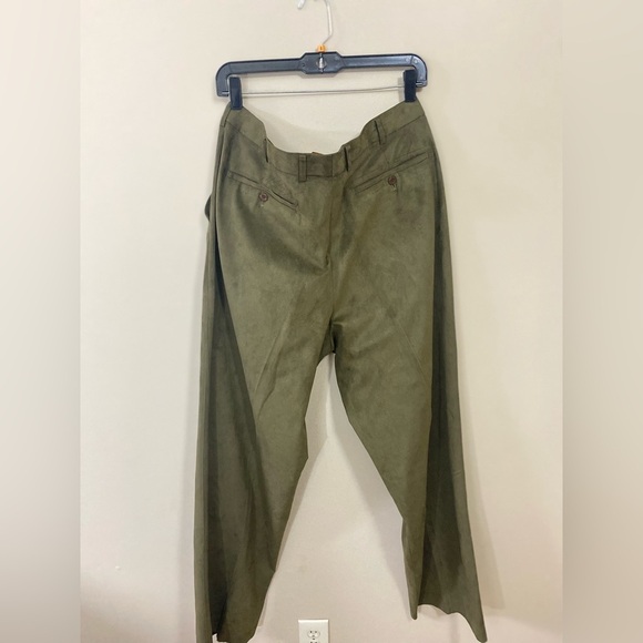 New Vintage CREME DE SILK Olive Green Poly & rayon Mix Pant Mens Size L Waist 36 - Picture 4 of 12